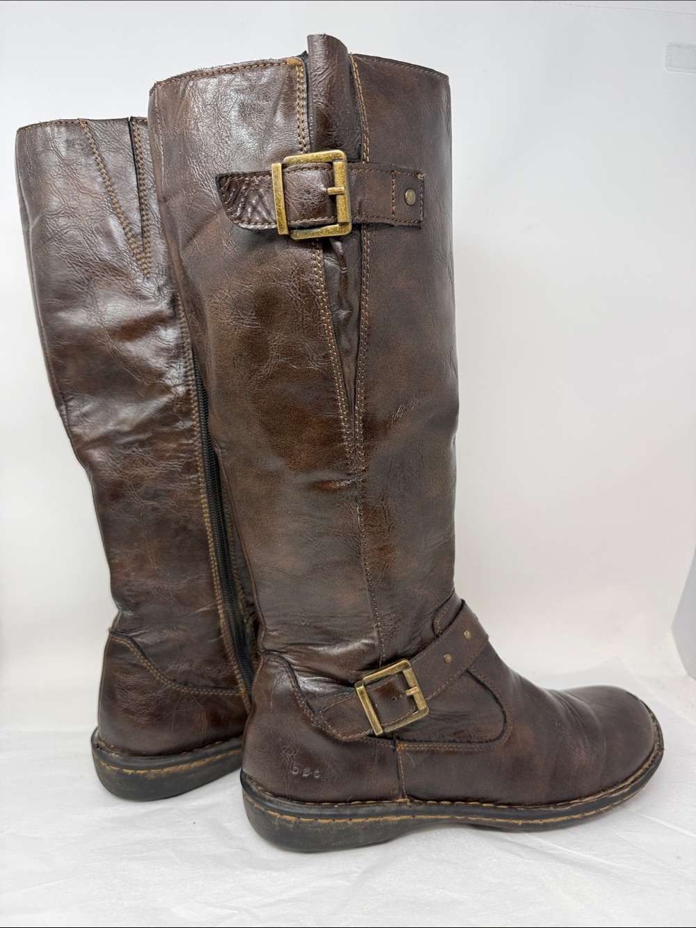 b.o.c. Born Concept Brown Faux Leather Tall Riding Boots Size 9.5 comfy